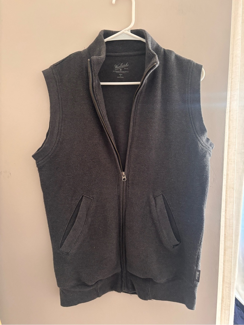 Woolrich Men's Charcoal Knit Zip Vest